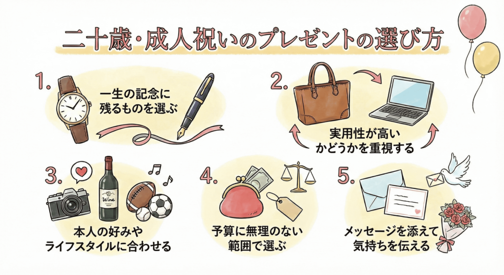 二十歳・成人祝いのプレゼントの選び方