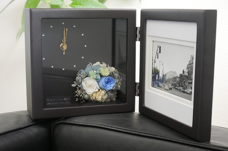 プリザ　フォトフレーム・時計
