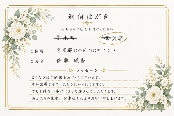 返信はがきの正しい書き方とマナー