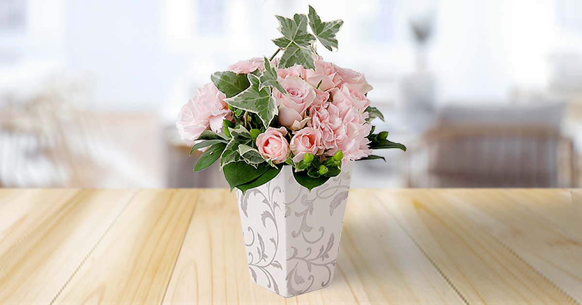 エレガントピンク メッセージ｜感謝と幸福を伝える祝電【For-Denpo】