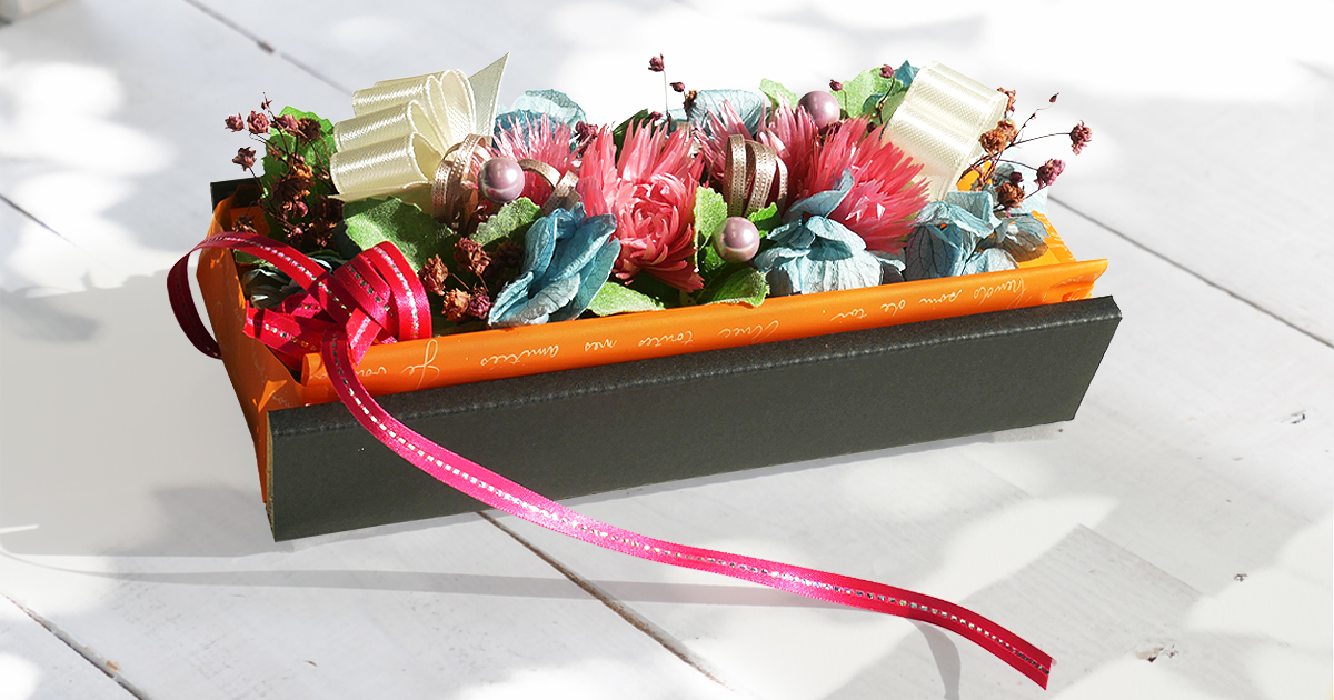 プリザーブドフラワーBOX｜上品で華やぐ長持ち祝電ギフト【For-Denpo】