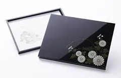弔電 会津塗 白菊｜お悔やみに最適な高級和紙電報台紙の画像