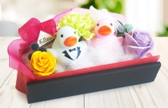 ブライダルダック ソープフラワー祝電