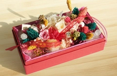 プリザーブドフラワー祝電 朱華｜結婚祝いや記念日に飾れるボックス型フラワー祝電