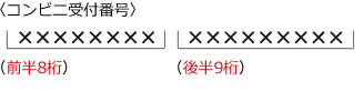 ローソン・ミニストップの受付番号表記の例